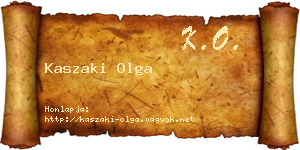 Kaszaki Olga névjegykártya